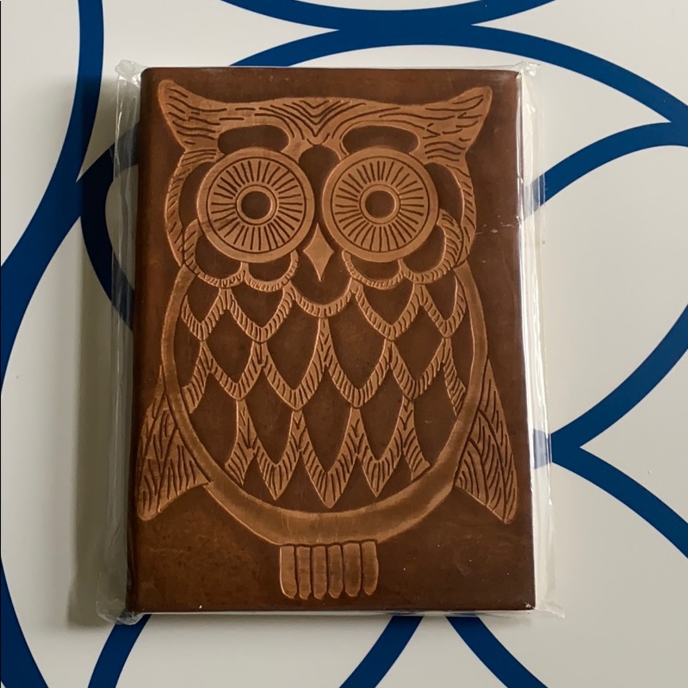 Leather owl journal, brand new, lined paper